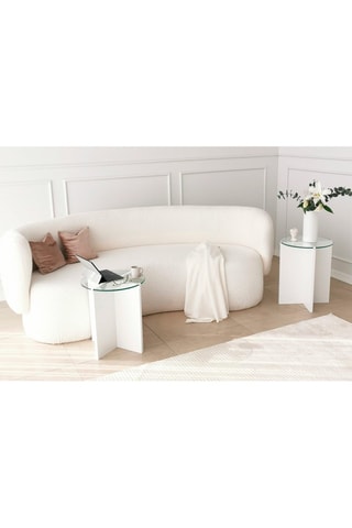 2 tables gigognes Lily - Plateau en verre trempé - 40 x 50 / 40 x 60 cm