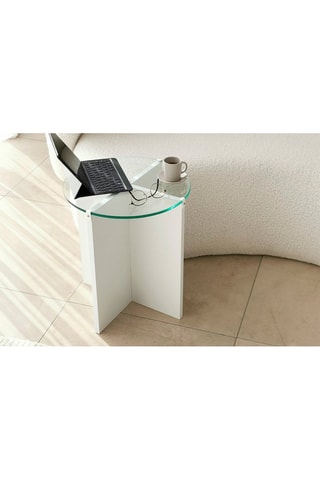 2 tables gigognes Lily - Plateau en verre trempé - 40 x 50 / 40 x 60 cm