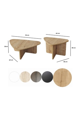 2 tables gigognes Ballare Set  - 90 x 35 x 60 / 60 x 40 x 40 cm