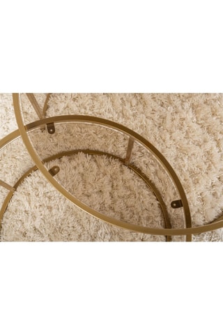 2 tables gigognes en verre Aurum - 60 x 39 x 60 / 80 x 43 x 80 cm