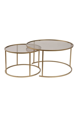 2 tables gigognes en verre Aurum - 60 x 39 x 60 / 80 x 43 x 80 cm