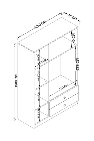 Armoire 3 portes Yaman - 120 x 181 x 45 cm