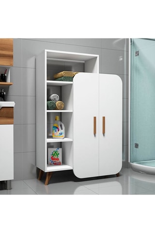 Bibliothèque et armoire intégrée 2 portes - 90 x 140 x 32 cm