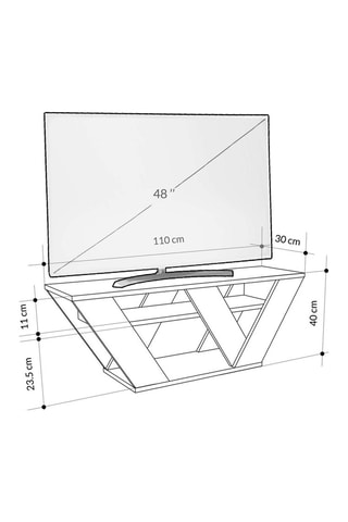 Meuble TV Pipralla - 110 x 40 x 30 cm