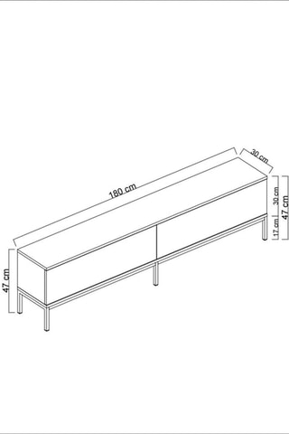 Meuble TV 1 abattant - 180 x 47 x 30 cm