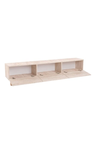 Meuble TV 3 portes Alvin - Pieds en bois - 180 x 42 x 31,4 cm