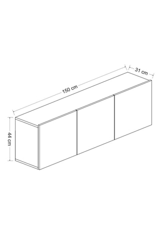 Meuble TV 3 portes - 150 x 31 x 44 cm