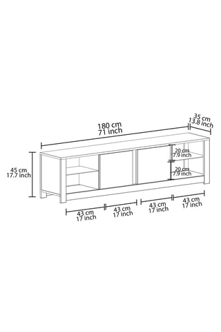 Meuble TV 2 portes Aydos - 180 x 45 x 35 cm