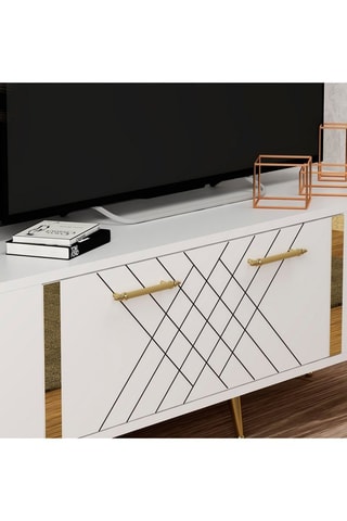 Meuble TV 1 abattant Detas - 150 x 48 x 35 cm