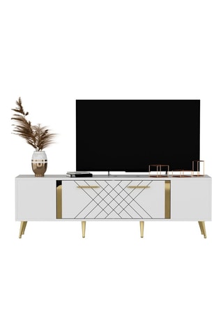 Meuble TV 1 abattant Detas - 150 x 48 x 35 cm