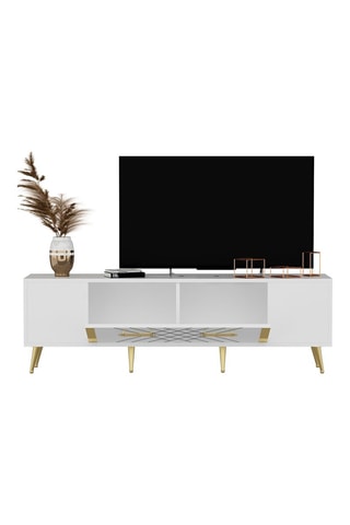 Meuble TV 1 abattant Detas - 150 x 48 x 35 cm