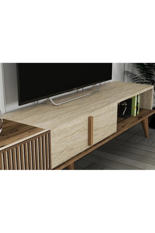 Meuble TV 2 abattants Milan - 180 x 40 x 35 cm