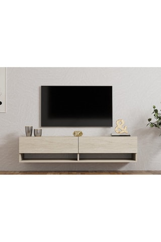 Meuble TV 2 abattants Arges - 141 x 31 x 30 cm
