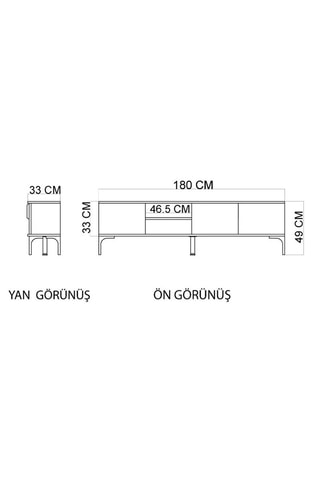 Meuble TV 3 portes Tarz - 180 x 49 x 33 cm