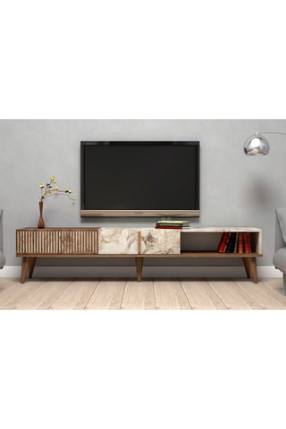 Meuble TV 2 abattants - 180 x 40 x 35 cm