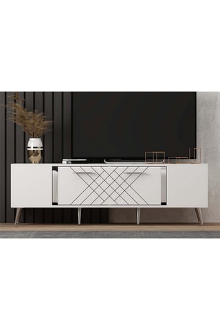 Meuble TV 1 abattant Detas - 150 x 48,2 x 35 cm