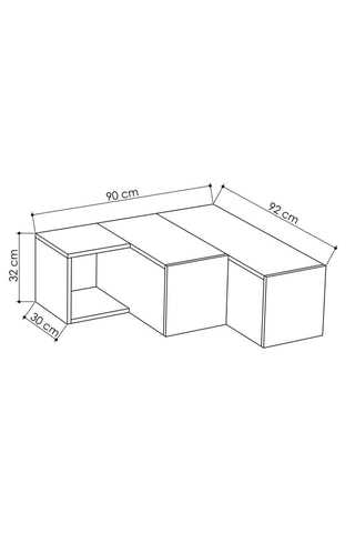 Meuble TV 2 tiroirs - 90 x 32 x 92 cm