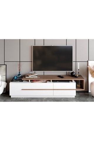 Meuble TV 2 abattants - 180 x 46,4 x 38,9 cm