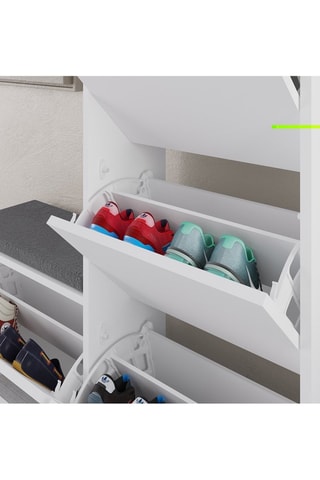 Meuble à chaussures 4 abattants - 105 x 119 x 26 cm