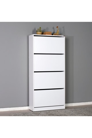 Meuble à chaussures 4 abattants - 73 x 157 x 26 cm