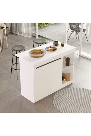 Ilot de cuisine 2 portes OR2-W - 120 x 88,2 x 60 cm