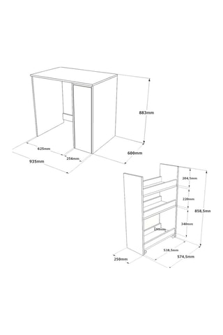 Meuble de salle de bain 1 tiroir  - 93,5 x 88,3 x 60 cm