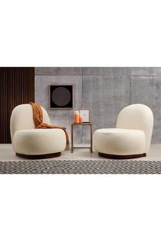 Fauteuil Tina - Blanc - Revêtement en tissu