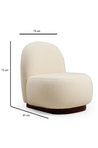 Fauteuil Tina - Blanc - Revêtement en tissu