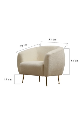 Fauteuil Eses - Crème - Revêtement en tissu