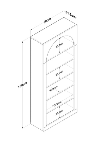 Bibliothèque HC116 - 80 x 180 x 31,5 cm