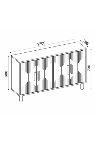 Console 4 portes Roger - 120 x 73,6 x 29,6 cm
