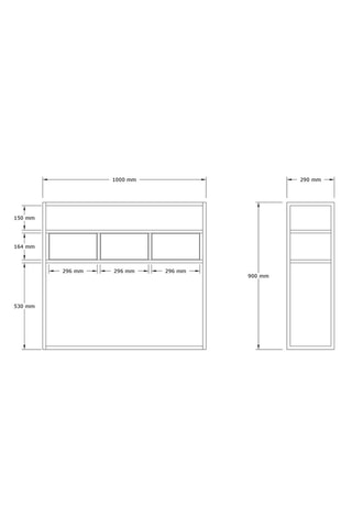 Console 3 abattants Guarda  - 100 x 90 x 29 cm