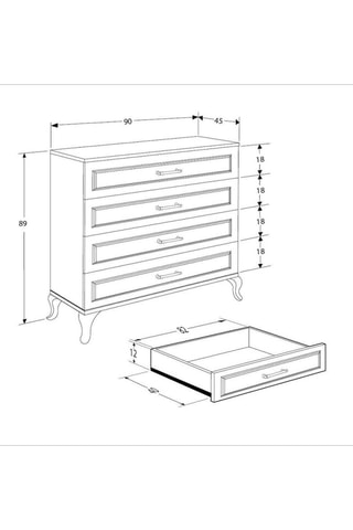 Commode - 90 x 89 x 45 cm