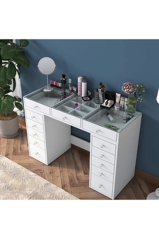 Coiffeuse 13 tiroirs - 120 x 79,8 x 44,5 cm