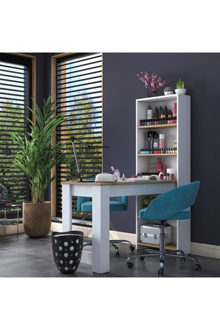 Bureau avec étagères intégrées Kalune - 120 x 153,6 x 53,8 cm