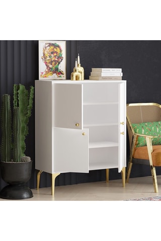 Meuble de rangement 4 portes Celina - 90 x 115 x 35 cm