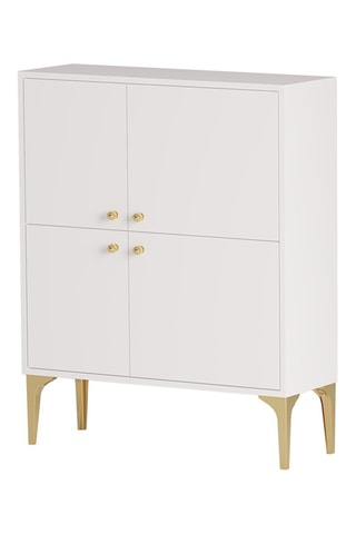 Meuble de rangement 4 portes Celina - 90 x 115 x 35 cm