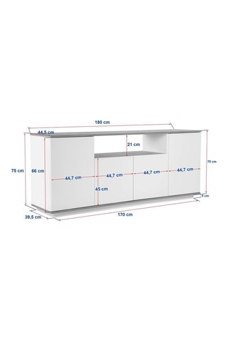 Buffet 4 portes Arista -  180 x 75 x 44,5 cm