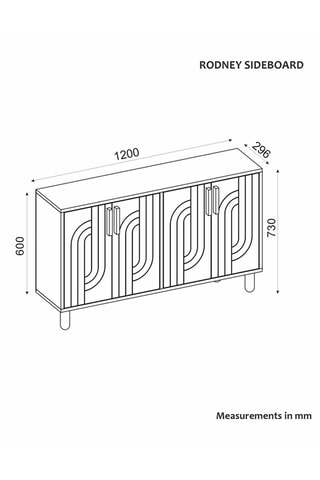 Buffet 4 portes Rodney  - 120 x 73,6 x 29,6 cm