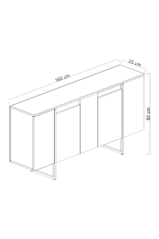 Buffet 4 portes - 160 x 80 x 35 cm