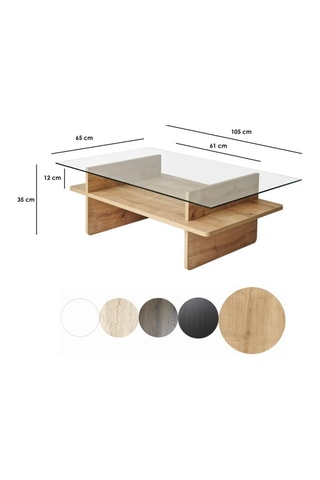 Table basse Saga Rectangle - Imitation bois