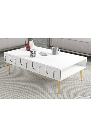 Table basse Lyon 33 - Blanc et doré