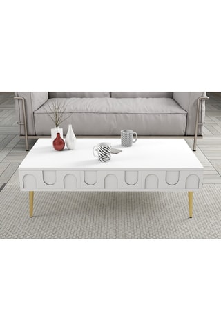 Table basse Lyon 33 - Blanc et doré