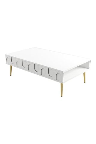 Table basse Lyon 33 - Blanc et doré