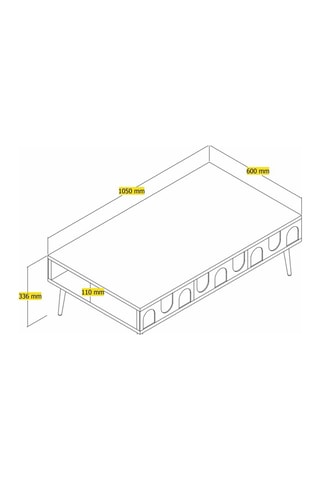 Table basse Lyon 33 - Blanc et doré