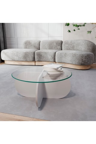 Table basse  - Plateau en verre trempé - 75 x 75 x 35 cm