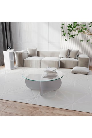 Table basse  - Plateau en verre trempé - 75 x 75 x 35 cm