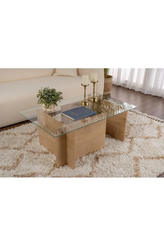 Table basse Vetrino  - Plateau en verre - 105 x 40 x 65 cm