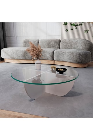 Table basse Lily - Plateau en verre - 90 x 90 x 30 cm