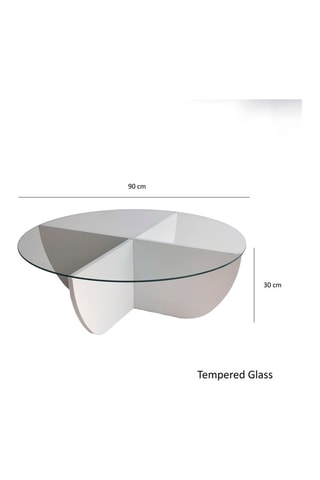 Table basse Lily - Plateau en verre - 90 x 90 x 30 cm